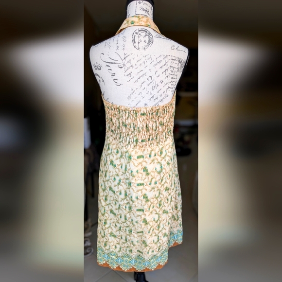 NWOT TOMMY BAHAMA Slik Halter Floral Shirt Dress Size Medium - Picture 7 of 11